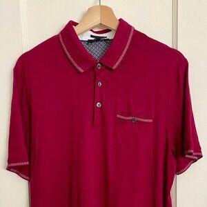 Ted Baker London Polo - Medium Size 4 Red with pocket